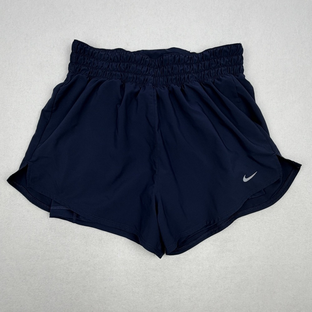 Nike Womens Dri-FIT 2-in-1 Running Shorts Navy Blue Small Activewear
